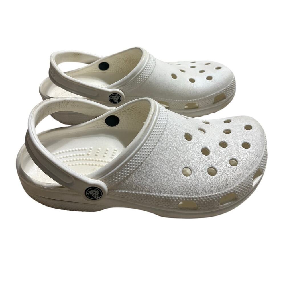 Crocs Classic Clogs White Men's Size 6 Women's 8 Comfort Slides Slip-On - Picture 1 of 8